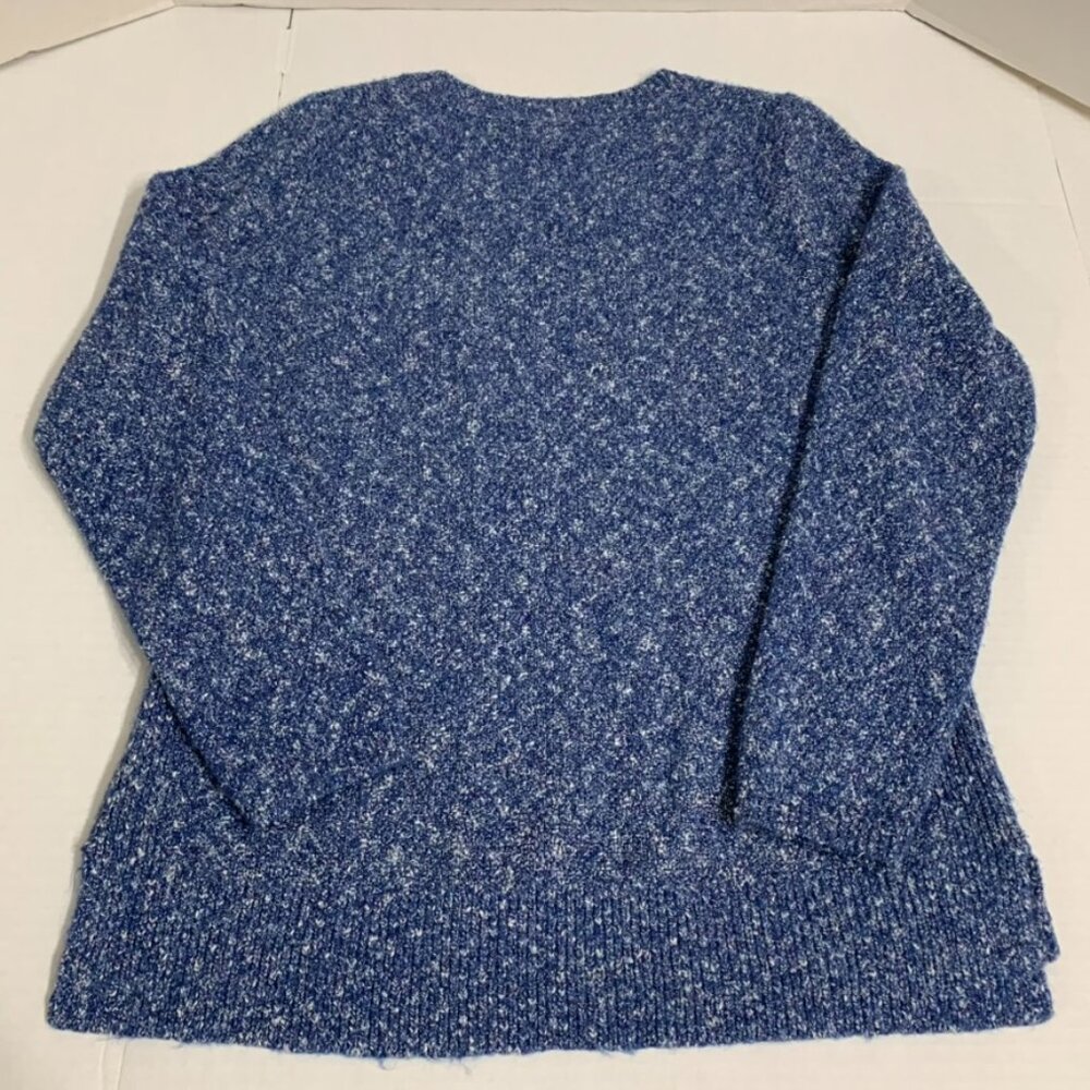 LL Bean Womens Medium Blue Cable Knit Sweater - Picture 5 of 9